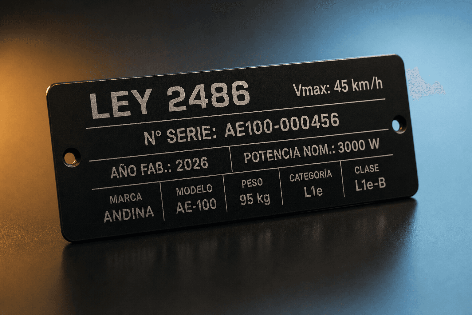 Lámina de identificación VELMPU — render